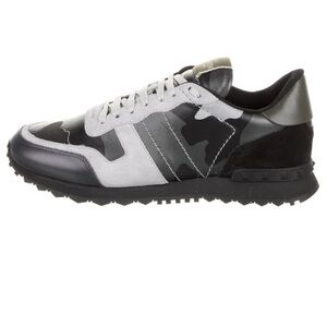 Valentino Garavani Black and Gray Camouflage Low-Top Sneakers w/ box and db